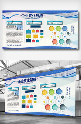 创意企业文化展板设计素材模板与网站建设指南